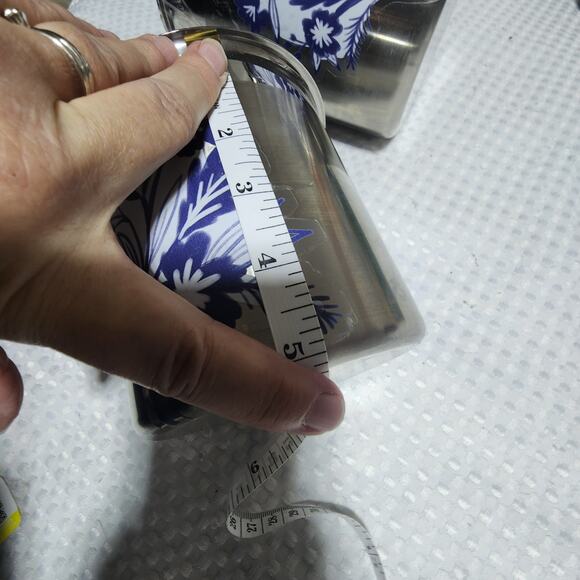 TRAMONTINA EUC STAINLESS 18/10 3 PIECE LEAF CANISTER SET WITH MATCHING KNOB LIDS - Picture 10 of 12